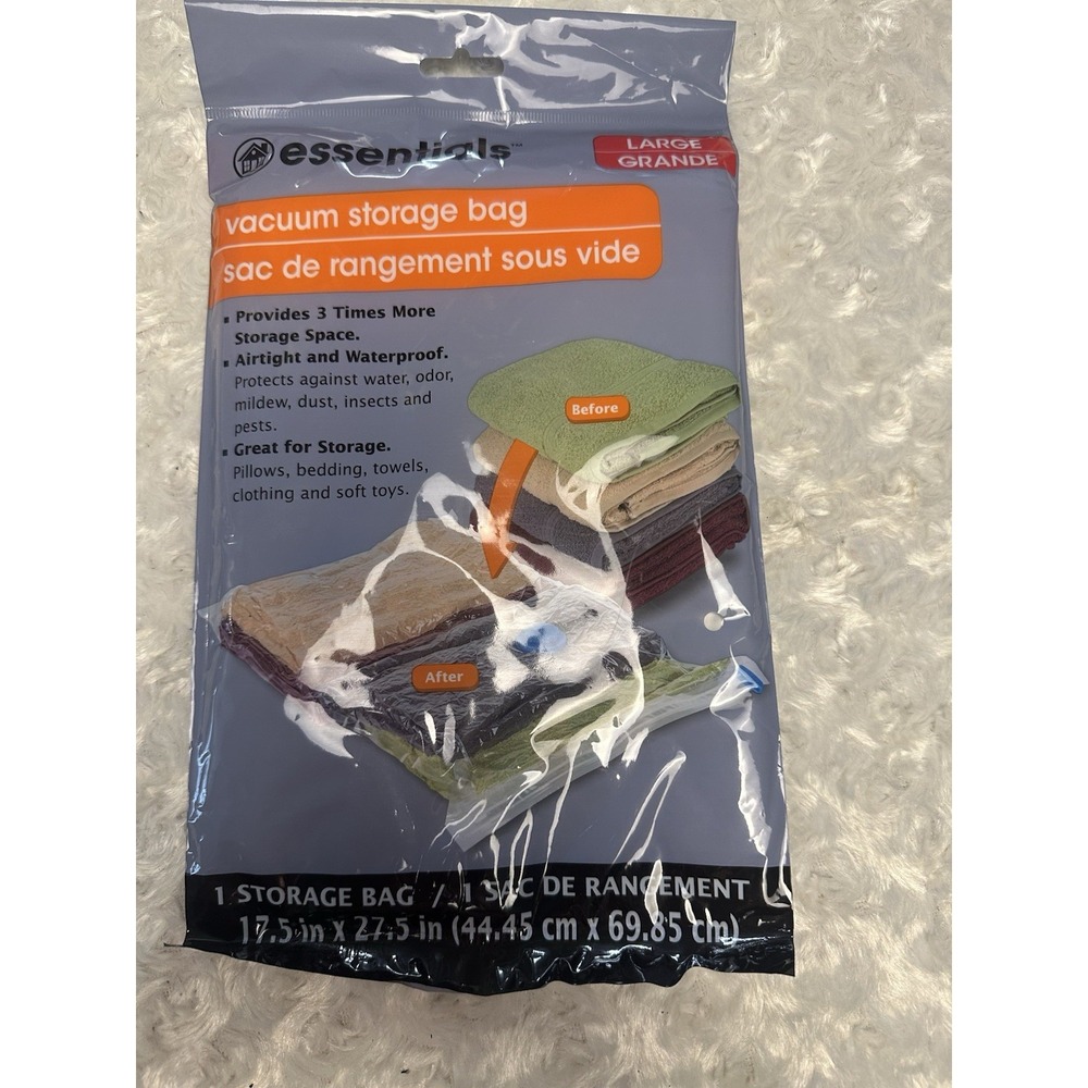 Essentials Large Vacuum Storage Bag Airtight Waterproof 17.5 x 27.5